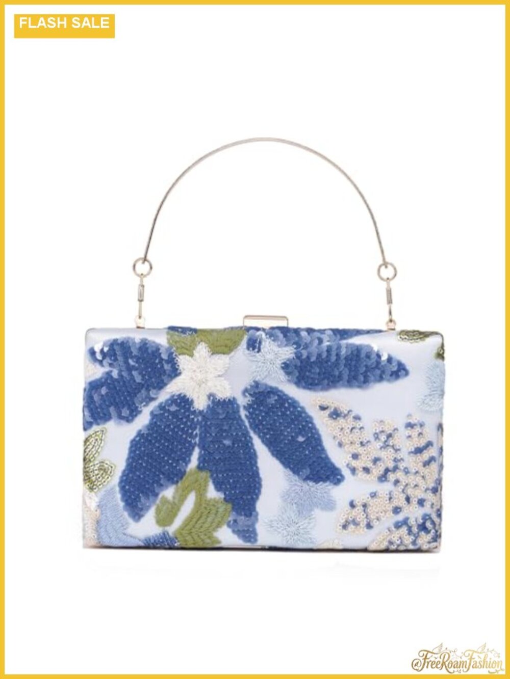 Faux Leather Floral Clutch Envelope Evening Bag Detachable Chain Strap Wedding